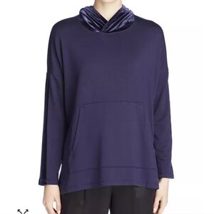 Eileen Fischer Velvet Hooded Long Sleeve | XS